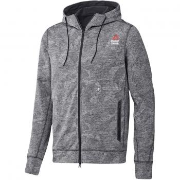Reebok RCF Fleece Full Zip Forro Polar, Hombre, Gris