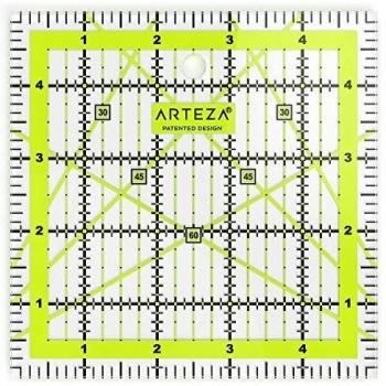 ARTEZA Regla de acrílico para Costura y patronaje | Líneas de cuadrícula en Dos Colores | Regla de Patchwork | Tamaño 5 x 5