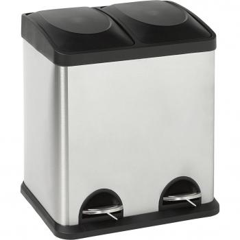 Cubo de basura para reciclar doble compartimento de 15 litros cada uno