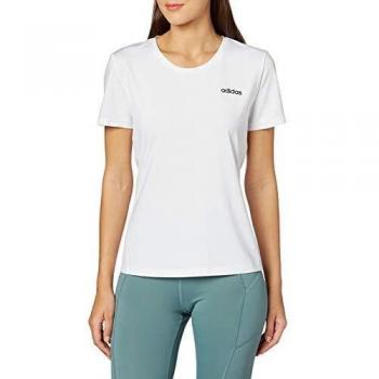 adidas W D2m Solid tee Camiseta, Mujer, Blanco/Negro, M
