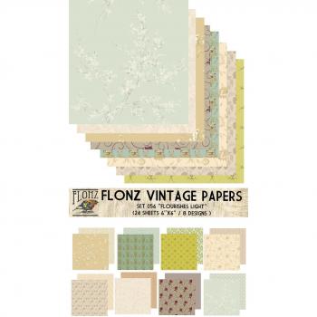 Paper Pack (24sh 6x6) Light Flowers FLONZ Vintage Paper for Scrapbooking and Craft