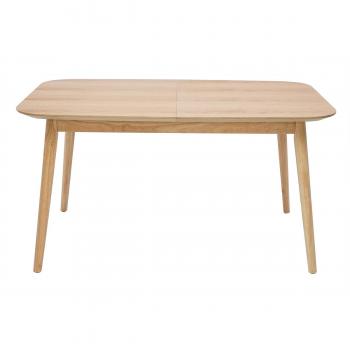 Miliboo Mesa rectangular extensible de roble claro con extensiones integradas, tamaño 140-170 cm, modelo ANK