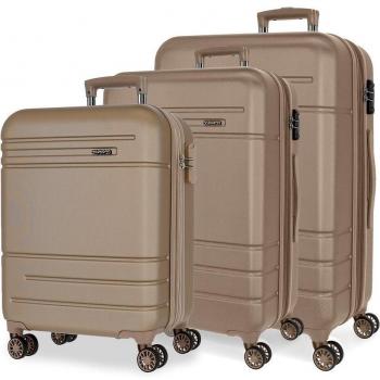 Movom Juego de Maletas Galaxy Rígidas 55-68-78cm Beige/Turquesa