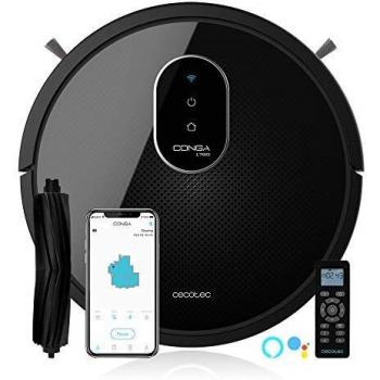 Cecotec Robot Aspirador y fregasuelos Conga 1790 Ultra. iTech SmartGyro, friega, aspira y Barre a la Vez, 2100Pa, App con Mapa, Cepillo para Mascotas, Alexa & Google Assistant