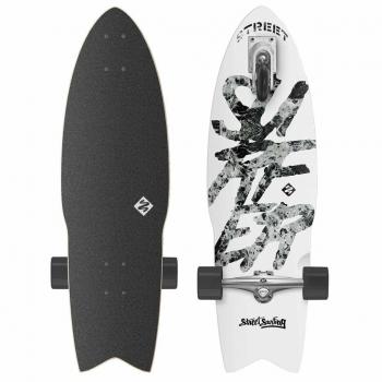 StreetSurfing Shark Attack 30'' Great White Longboard Madera de arce Negro, Blanco - Monopatines