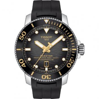 Tissot Mens Black Seastar 2000 Professional Powermatic 80 Watch T120.607.17.441.01