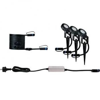 Kit de 3 Focos LED Paulmann Plug & Shine Sting, 6,3 W, 280 lm, IP67, 2200 K, amigables con los insectos