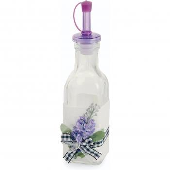 Villa D'Este Lavanda Aceitera de Cristal Con Accesorio de Yute en Blanco