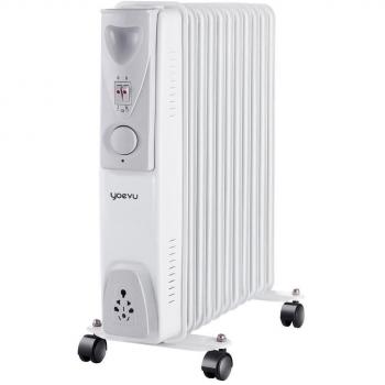 Radiador de Aceite Bajo Consumo Yoevu 11 Elementos 2500W con Termostato y Protección Contra Sobrecalentamiento