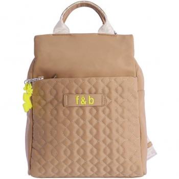 Mochila de mujer Benice beige con cremallera