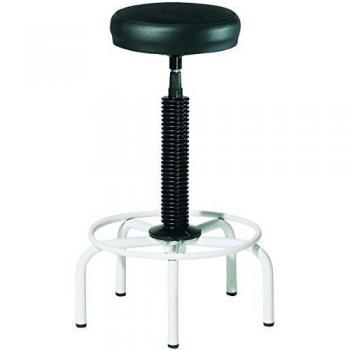 Taburete con base de 5 pies. Asiento tapizado en aran y simil piel regulable en altura mediante husillo giratorio. Viene montado. RD-900. Rocada