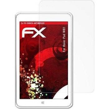 2 x atFoliX Anti-Choque Lámina Protectora de Pantalla Haier Pad W81 Antichoque Película Protectora - FX-Shock-Antireflex