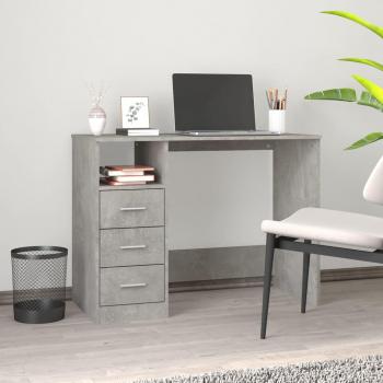 Escritorio con Cajones de Madera Multicapa Gris Hormigón 102x50x76 cm