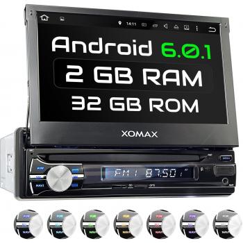 XOMAX XM-VA714 Android 6.0.1 radio de coche / naviceiver con GPS + 7 \/ 18 cm pantalla táctil + soporte WIFI / 3G / 4G / DAB+ / OBD2 + Bluetooth manos libres + USB