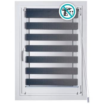 Estor enrollable Stor Planet Clip&Fix Night&Day Plata 120 x 180 cm