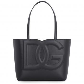 Dolce & Gabbana Women's DG Logo Small Tote Bag in Black | BB7337AW576, Logo leather tote bag, Black female, Sizes: ONE SIZE Eco-Friendly Tote Bag