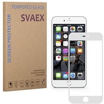 SVAEX iPhone 6 Plus / 6S Plus - Cubierta completa - Blanco - Premium Protector de pantalla de vidrio templado - vidrio de dureza 9H - grosor de 0.3mm - transparencia de alta definición - bordes redondeados 3D - antigolpes - recubrimiento oleofóbico - ta