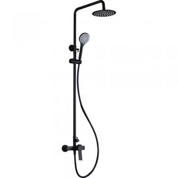 Conjunto de ducha monomando Luxor negro mate IMEX BDX023/NG