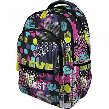 Grafoplás 37502203. Mochila Escolar, Roomy, Colección Diverse, Cool, Compartimento Especial Portátil, Adaptable a Carrito, 33x46x22,5cm, Multicolor