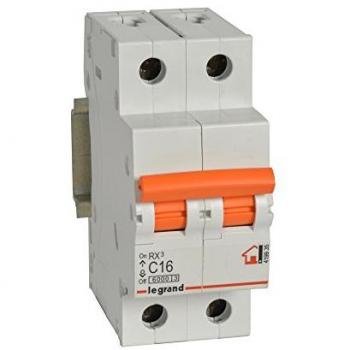 Interruptor magnetotérmico Legrand 419935 RX3 para vivienda, 2 polos, 6KA, 16A
