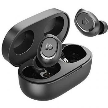 SoundPEATS TrueFree2 Auriculares inalámbricos Bluetooth 5.0 Auriculares intrauditivos estéreo TWS Auriculares Deportivos, IPX7 a Prueba de Agua, 20 Horas de reproducción