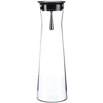 Bohemia Botella garrafa indis 1,10 L con tapón y péndulo de Acero, 10.2x10.2x30.5 cm