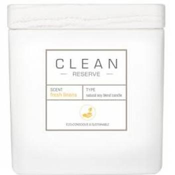 Vela perfumada CLEAN Reserve Fresh Linens de 227 g, unisex, hecha con mezcla de soja natural, no tóxica, ingredientes sostenibles, hasta 40 horas de tiempo de combustión