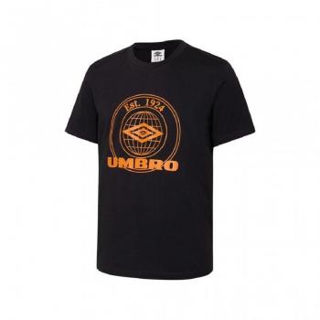 Camiseta UMBRO Collegiate 66119U 060 Negra, de manga corta, con gráfico estampado
