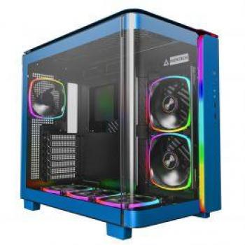 Caja Montech King 95 PRO Azul ATX con panel de cristal templado, puertos USB 3.2, diseño optimizado para refrigeración y espacio para múltiples unidades de almacenamiento