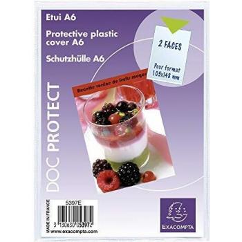 Exacompta 5397E - Bolsa de 10 fundas PVC con 2 vistas, A6