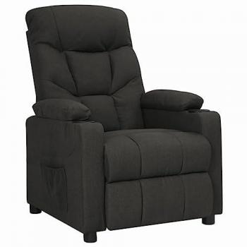 Sillón reclinable de tela negro Vidaxl