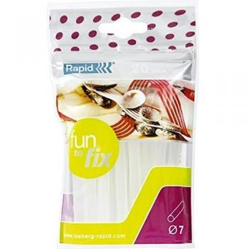RAPID 23835904 - Pack 20 barras de cola transparente 7 mm Ø RAPID