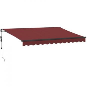 Toldo retráctil automático burdeos 350x250 cm