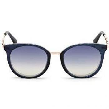 Guess GU7645 90W 52 Round Women's Shiny Blue Gradient Sunglasses - One Size