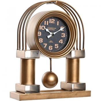 Reloj de Mesa DKD Home Decor 25 x 8 x 31 cm Cristal Negro Dorado Hierro Tradicional
