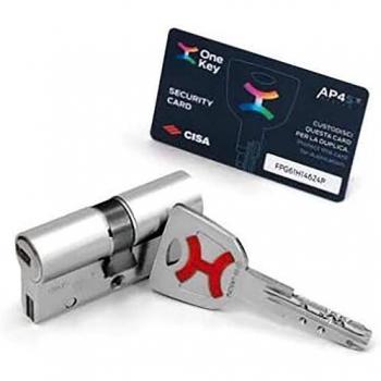 AP4S De Cisa 30x40 LEVA DE DOBLE EMBRAGUE Bombin De Seguridad Color Niquel Reforzado Antirotura Antibumping Antitaladro Antiextracción Cerradura Puerta 5 Llaves El Cilindro Tarjeta