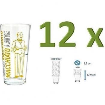 12pieza Latte Macchiato Vasos para máquinas de café apilable James Premium...