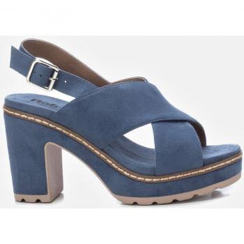 Sandalia de mujer Refresh 171561 azul con tacón de 8cm y hebilla