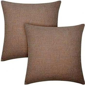 Amazon Brand - Umi Funda Cojín Tela Suave de Almohada para Sofá 2 Piezas 40x40cm Beige
