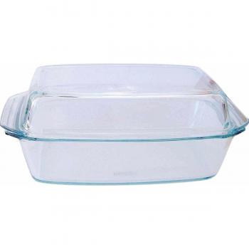 Fuente Rectangular de Vidrio con Tapa 3,2L + 2,2L, Dimensiones: 34,8x20,3x13,2 cm
