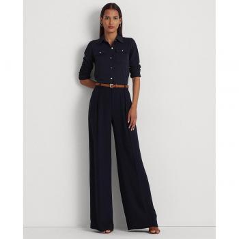 LAUREN RALPH LAUREN Women's Navy Wide Trousers, Size 6