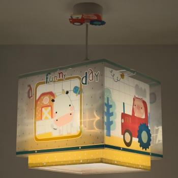 Lámpara de techo infantil My Farm Granja Animales - Lámpara colgante con diseño de granja, temática de animales, adecuada para habitaciones infantiles, fabricada en materiales seguros y duraderos, proporciona una iluminación suave y cálida