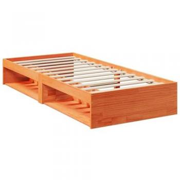 Diván sin colchón marrón cera 100x200 cm de madera maciza de pino