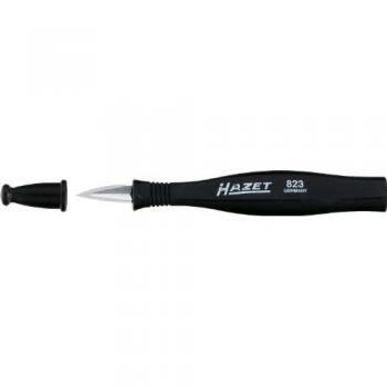 Rascador triangular fino Hazet 823 - Rasqueta de alta precisión, diseño ergonómico, fabricado en acero al carbono, mango antideslizante para un agarre seguro y cómodo, ideal para trabajos de limpieza y desbaste