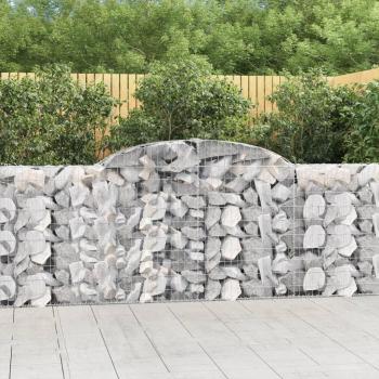 Cestas de Gaviones Arco 9 piezas 300x30x100/120 cm de hierro galvanizado Plateado