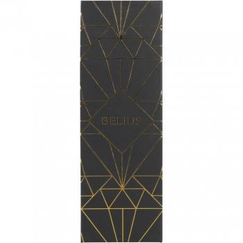 Pluma Soiree Belius Aluminio Color Art Deco Negro y Dorado con Tinta Azul