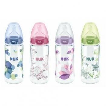 Biberón NUK First Choice+ con Tetina de Silicona Talla 1 (0-6 meses) Anticólico, 300 ml
