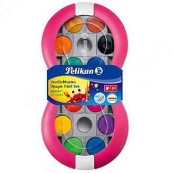 Pelikan Caja de Pinturas Space+ Magenta 24 Colores con Blanco Opaco