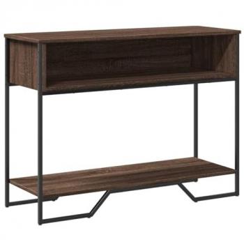 Mesa consola de madera de ingeniería marrón roble 100x35x74,5 cm