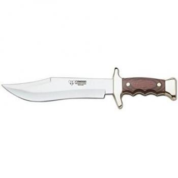 Cuchillo de monte Cudeman 202-R con mango de madera roja y hoja de 21 cm.